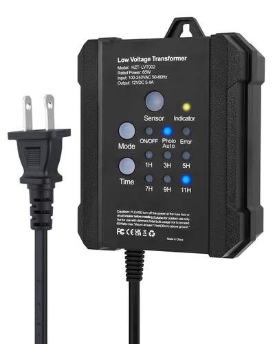65W Outdoor Low Voltage Transformer with Timer and Photocell Sensor - SMY Lighting
